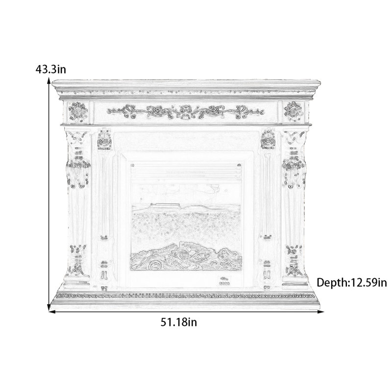 Foyer moderne moderne sculpté, Brun, H 43,3 po x l 51,18 po x P 12,59 po