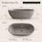 Vast Studio 62.8'' x 30.3'' Matte Gray Freestanding Bathtub Modern Oval Deep Soaking Tub for Luxury Bathroom-97549045