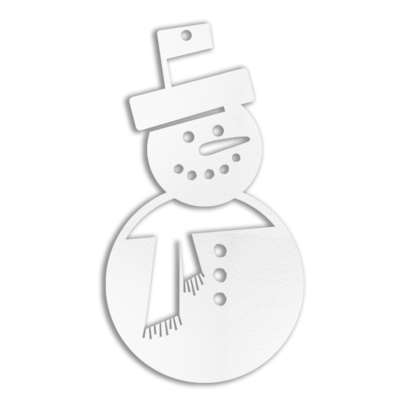 Ornement simple en métal bonhomme de neige, Blanc