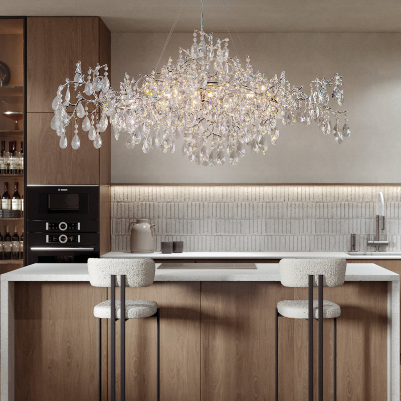Lustre en cristal K9, Argent argent, 14