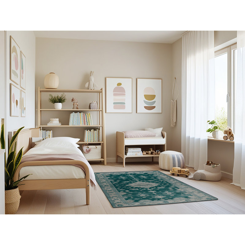 Machine Washable Overdyed Gray Area Rug, Rectangle 4' x 6'