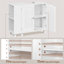 Modern Pedestal Sink Bathroom Vanity Cabinet with Adjustable Shelves and Door-2075174402