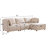 Zeno Modern Contemporary Boucle Modular Sectional Sofa with Rubberwood Leg-1944705598