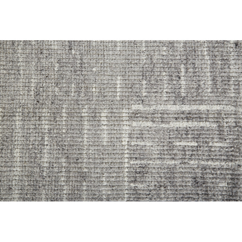 Alford Wool Striped Area Rug in Gray, Rectangle 5'6" x 8'6"