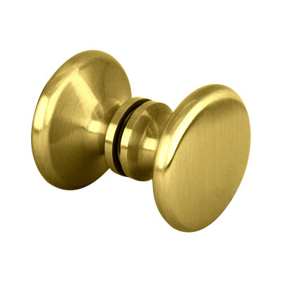 Traditional Style Back To Back Shower Door Knob For 1/4" to 1/2" (6 to 12mm) Glazing Thickness Satin Brass Finish