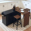 Îlot de cuisine 102,3 po avec table de salle à manger extensible, chariot d'îlot roulant avec armoire de rangement pour poubelles, support à épices coulissant à 3 niveaux, table d'îlot mobile sur roulettes pour la cuisine, la salle à manger, noir-730211561