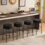 Tabourets de bar ronds de 30 po de hauteur, ensemble de 2 - Tabourets de salle à manger rembourrés contemporains pour cuisines, cafés et bars - Comprend des pieds de support robustes (seulement deux chaises)