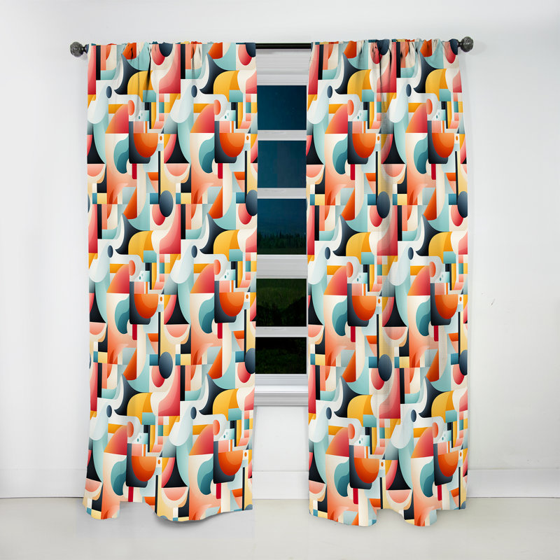 Rideau en velours moderne Contemporary Abstraction I - obscurcissant - 1 panneau, L 52 po x L 120 po