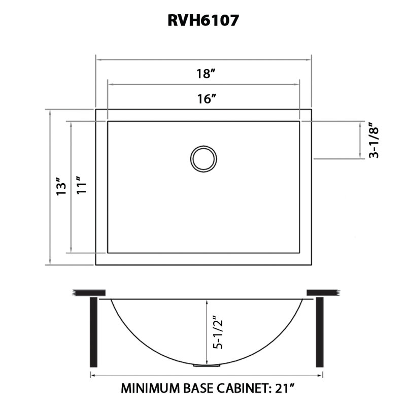 Ruvati 16 x 11 inch Brushed Stainless Steel Rectangular Bathroom Sink Undermount