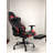 Inbox Zero Adjustable Reclining Ergonomic Swiveling PC & Racing Game Chair with Footrest in Black/Red