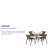 Amlie 28'' Square Glass Metal Table with Rattan Edging and 4 Rattan Stack Chairs-1029444495