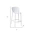Ensemble de quatre chaises de bar 26 po en plastique blanc