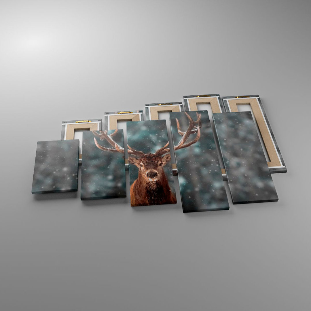 5-tlg. Fotodruck-Set Deer Deer Winter