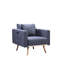 Chaise en tissu de lin avec ports de chargement USB, poches et coussins