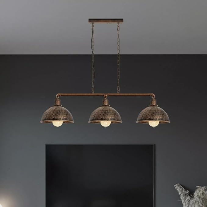 3 - Light Kitchen Island Chandelier, Yes, Brushed Copper