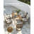 SeeHill Aluminum Outdoor Dining Table All-Weather Patio Table with 2.2" Umbrella Hole, Adjustable Height, Rust-Proof for Garden, Poolside, Patio, Brown-1081827724