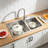 32"L × 19"W Drop-in Double Bowl Stainless Steel Kitchen Sink-122286221
