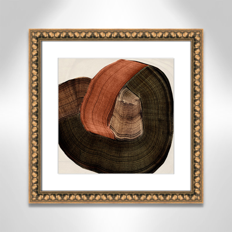 «Folded Earth II» par , Imprimé mat, Perles de feuilles dorées, 18'' W x 18'' H