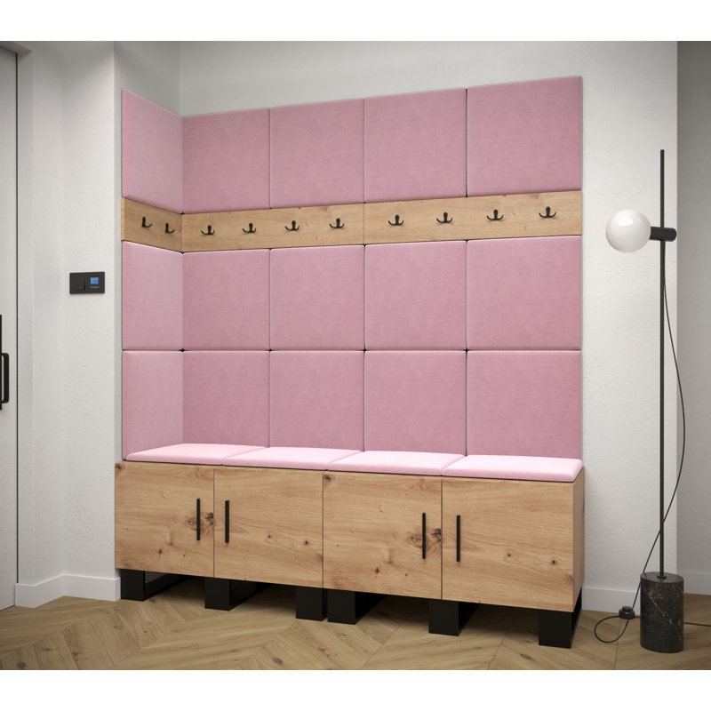 Agamemnon 4 Door Manufactured Wood Wardrobe, Brown/Pink