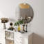 Miroir mural rond de 70 cm, panneau blanc, idéal pour diverses scènes de maison, miroir d'amplification de l'espace de 70 cm, chambre à coucher et vestibule appropriés, image claire