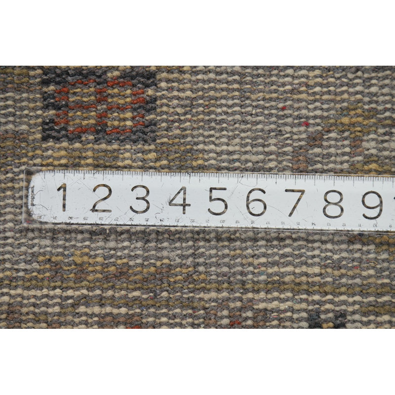 Tapis de couloir indien fait à la main gris Oushak 2 x 8