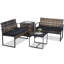 Ensemble de mobilier d'extérieur 4 pièces avec boîte de rangement pour glacière intégrée, ensembles de conversation en osier-1433761451-1433761453