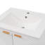 Ensemble de meuble-lavabo 48 po, meuble-lavabo moderne avec trou de robinet simple, panneaux de porte texturés et tiroir, pieds en pin, grand espace de rangement et charnières à fermeture douce, blanc