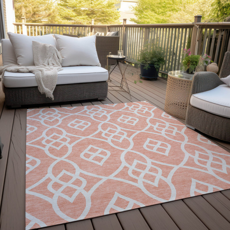 Malek Indoor/Outdoor Area Rug with Non-Slip Backing, Rectangle 9' x 12'