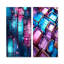 Mauve et bleu abstrait, énergie solaire I - Cubisme abstrait, ensemble de salon mural de 2-442815554-442815557