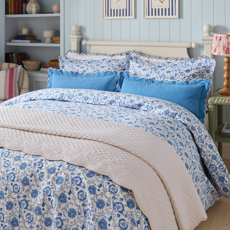 Twirl Floral Cotton Duvet Cover Set, Single Duvet Cover + 1 Pillowcase