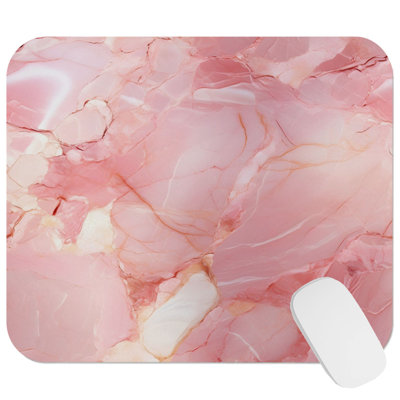 Abstract Pink Geode Crystal Dream II Crystals Geode Modern Marble Agate Fractal Gaming Cute Office Laptop Desk Pad Gift Mat Square Rectangle Non-Slip Mousepad