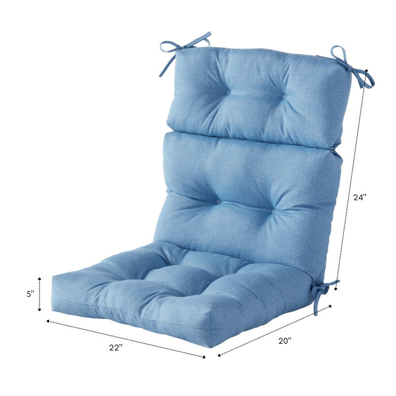 Lester Outdoor High Back Chair Cushion, Denim, 1