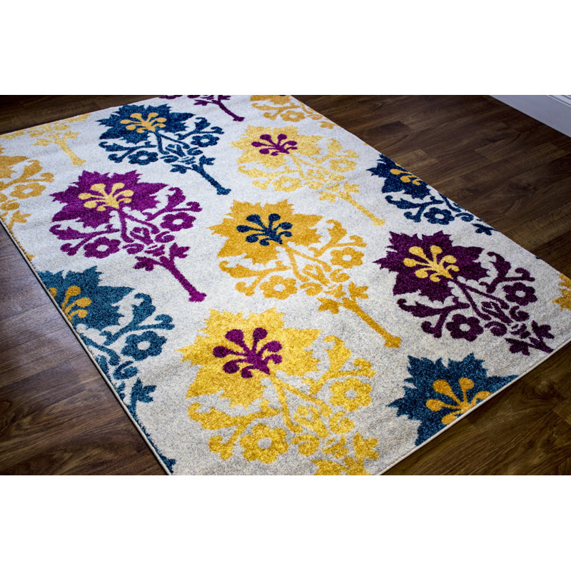 Tapis gris / jaune N'de Ikat, Rectangle 2 pi 2 po x 3 pi 11 po