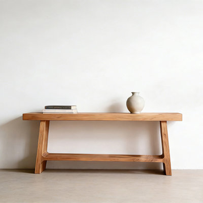 Console rétro en bois massif multifonctionnel