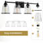 Luminaire de salle de bain 4 lumières avec abat-jour en verre transparent, applique murale moderne pour éclairage en miroir, compatible avec la base E26 (ampoules non incluses)-1293587008-1293587021-1293587023