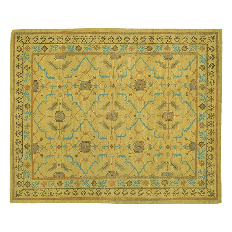 Etienne Wool Geometric Area Rug in Beige/Blue/Brown, Rectangle 8' x 10'