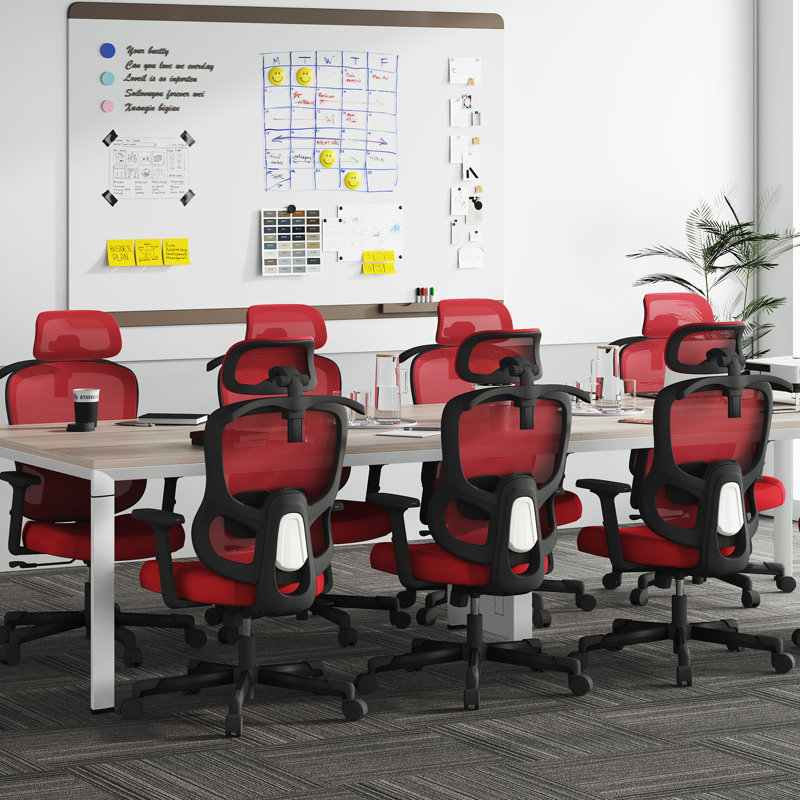Fauteuil de bureau ergonomique Mazlack, Rouge