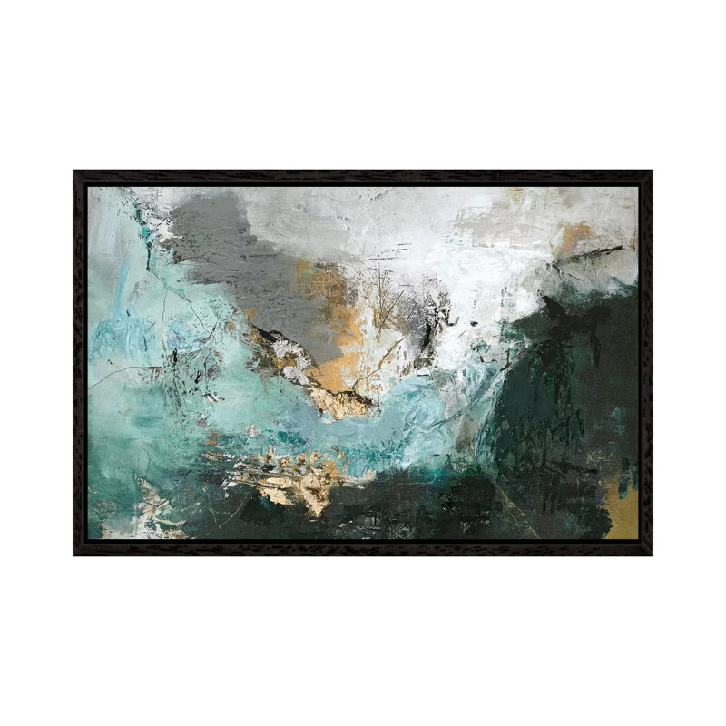 Arctic Green - Painting on Canvas, 66.04 cm H x 45.72 cm W, Black Framed