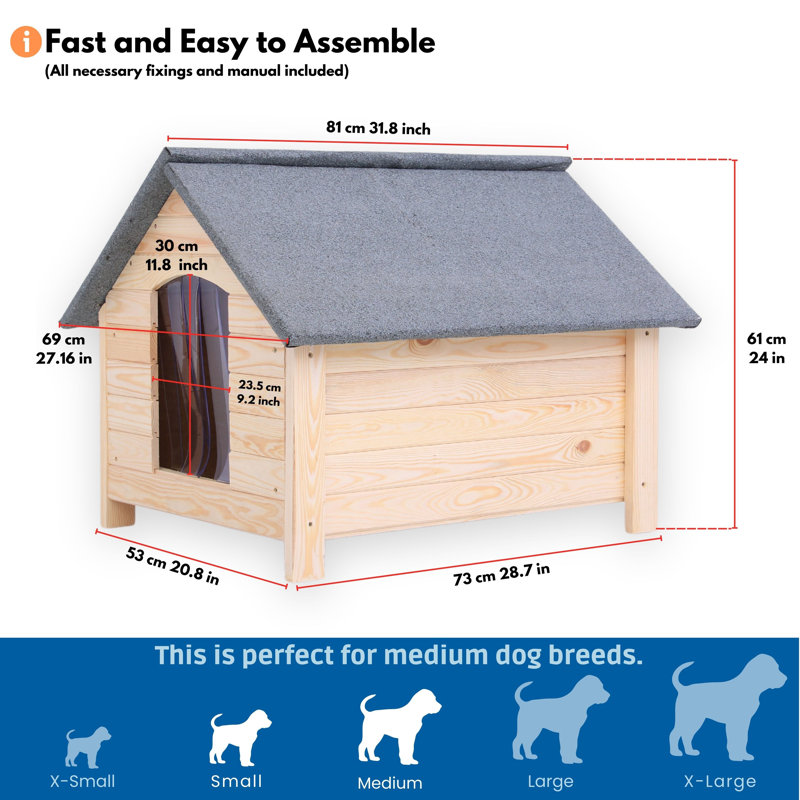Schurz Wood Portable Insulated Dog House