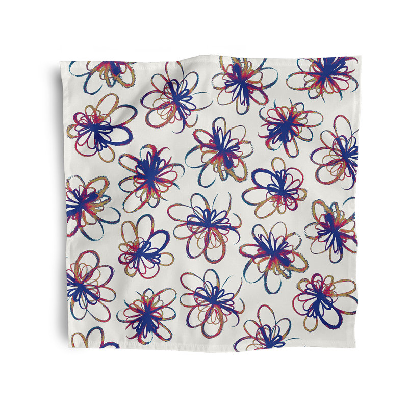 Jump For Joy Polyester Floral Square Napkin, Royal Blue