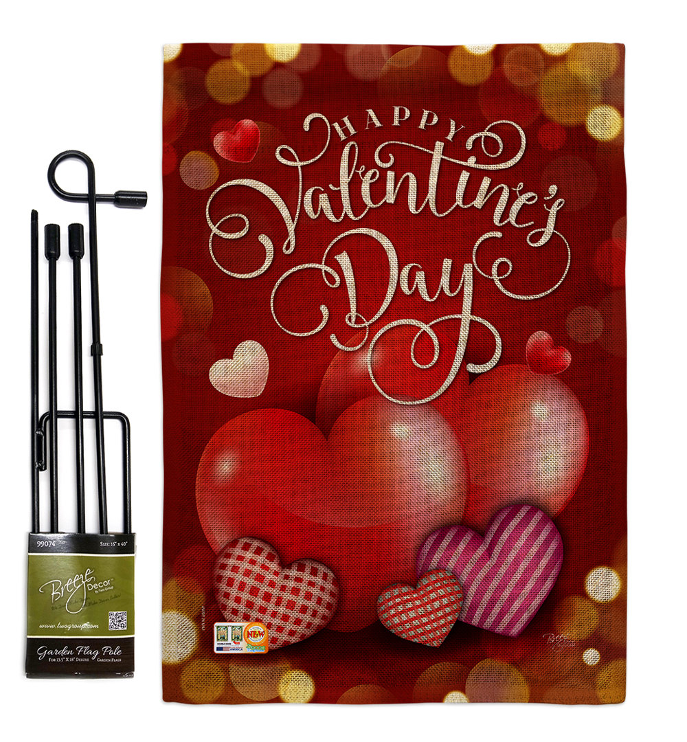 Fairground Double Sided 18.50'' H x 13'' W Polyester Valentine's Day Flag Set The Holiday Aisle®