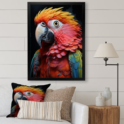 " Yellow Red Parrot Colourful Parrot Pointillism "