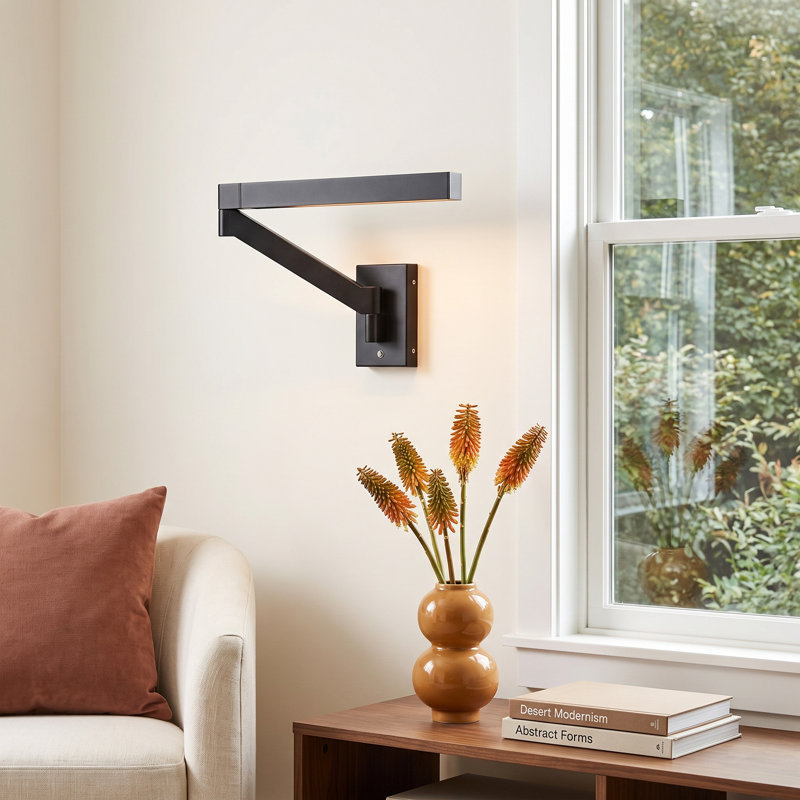 Joziah Aluminium LED Swing Arm, Black