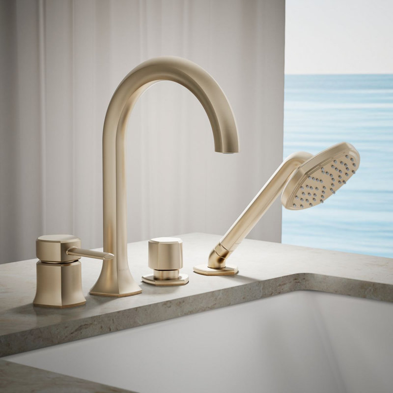 Occasion Deck-Mount Handshower Holder And Two-Way Diverter Valve, Vibrant Brushed Bronze