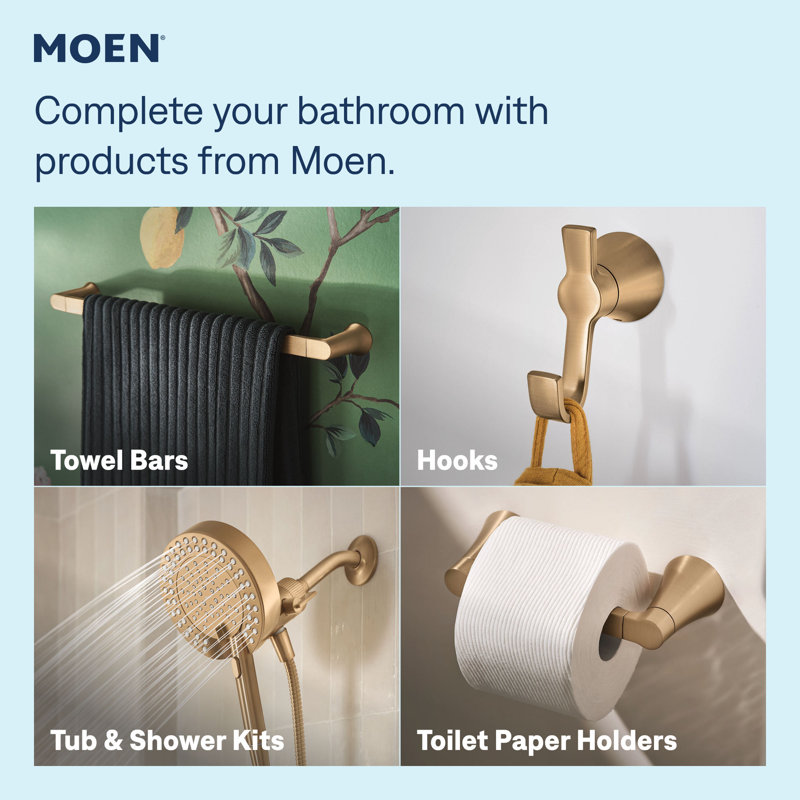 Robinet de salle de bain moderne à deux poignées Moen Ronan, valve incluse, Doré bronze