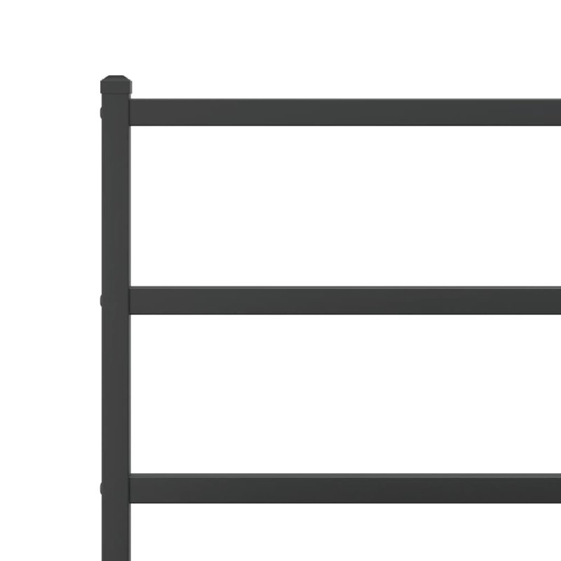 Metal Bed, Black, 80 x 200 cm