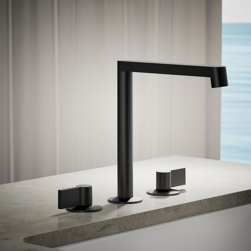 Components Deck-Mount Bath Spout With Row Design, Matte Black