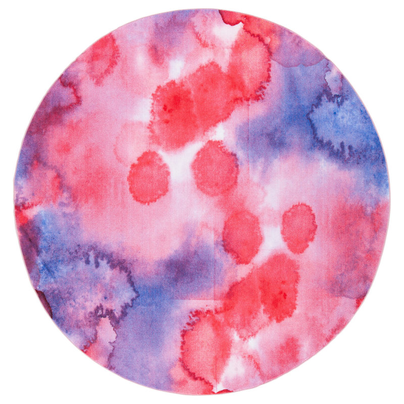 Dashiell Performance Machine Washable Abstract Rug, Round 6'7"