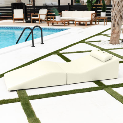 Adanely Sun Lounger - Luxurious Waterproof Folding Lounge & Chaise - Marine Vinyl