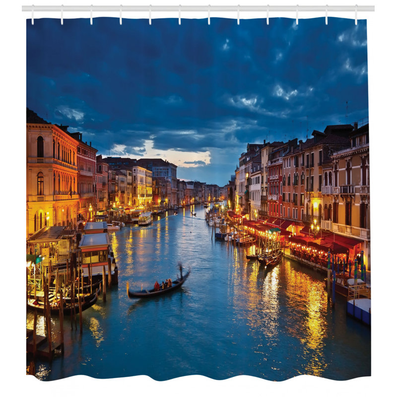 Ensemble de rideau de douche et crochets Venice, H 70 po x l 69 po
